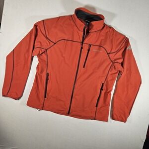 Eddie Bauer Sandstone Soft Shell Jacket Mens Medium First Ascent Orange Full Zip